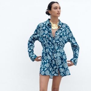 Zara limited edition printed cotton shirt dress you cannot miss this summer